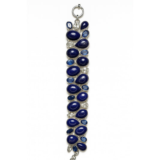 Sterling Silver Bracelet Lapis Kyanite