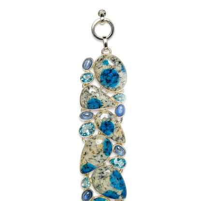 Bracelet S.S. Bracelet K2 Jasper Blue Topaz Jewelry CODE-795