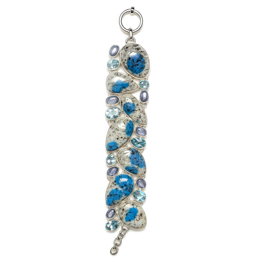 Bracelet S.S. Bracelet K2 Jasper Blue Topaz Jewelry CODE-795