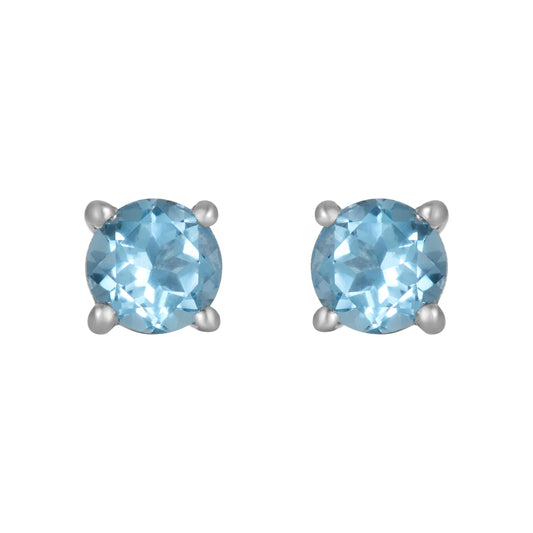 Sterling Silver Earrings Blue Topaz  (3 PR CARD)    IGE-1170