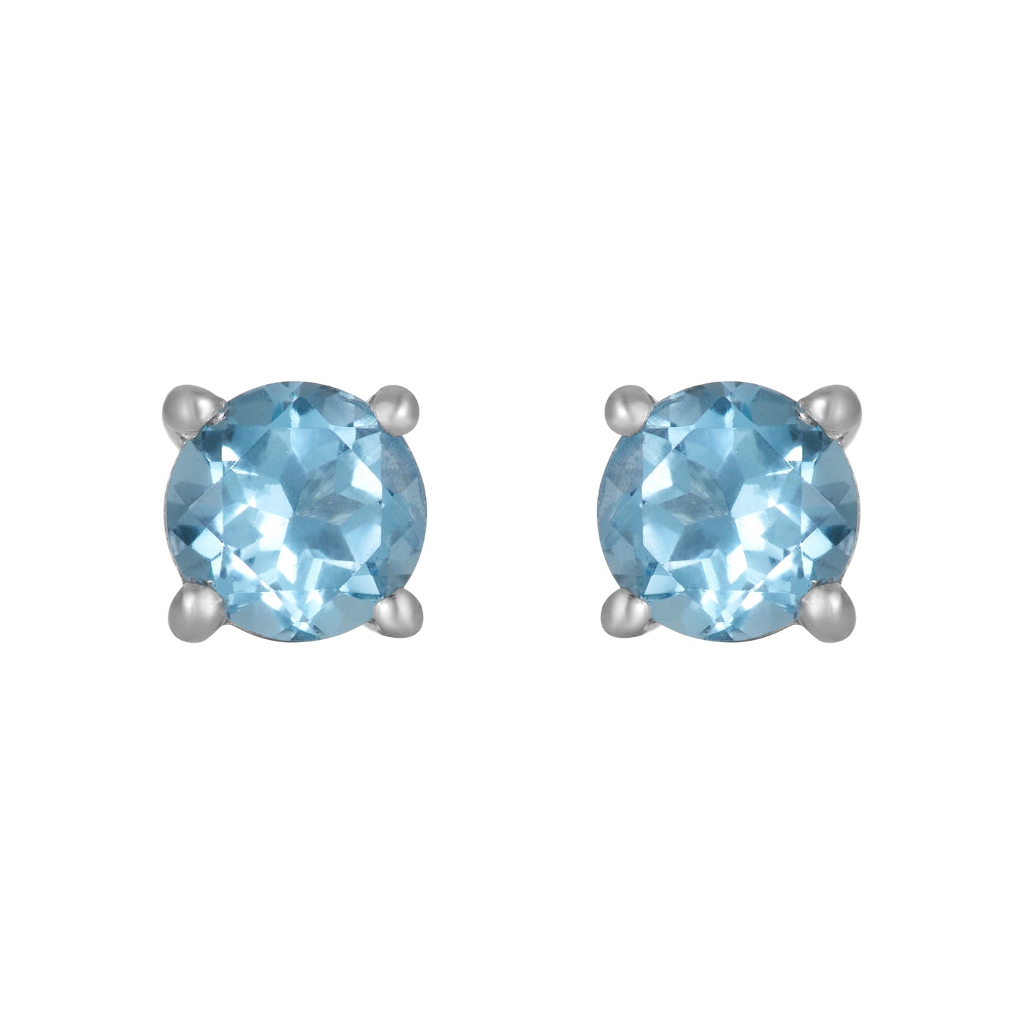 Sterling Silver Earrings Blue Topaz  (3 PR CARD)    IGE-1170