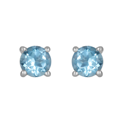 Sterling Silver Earrings Blue Topaz  (3 PR CARD)    IGE-1170