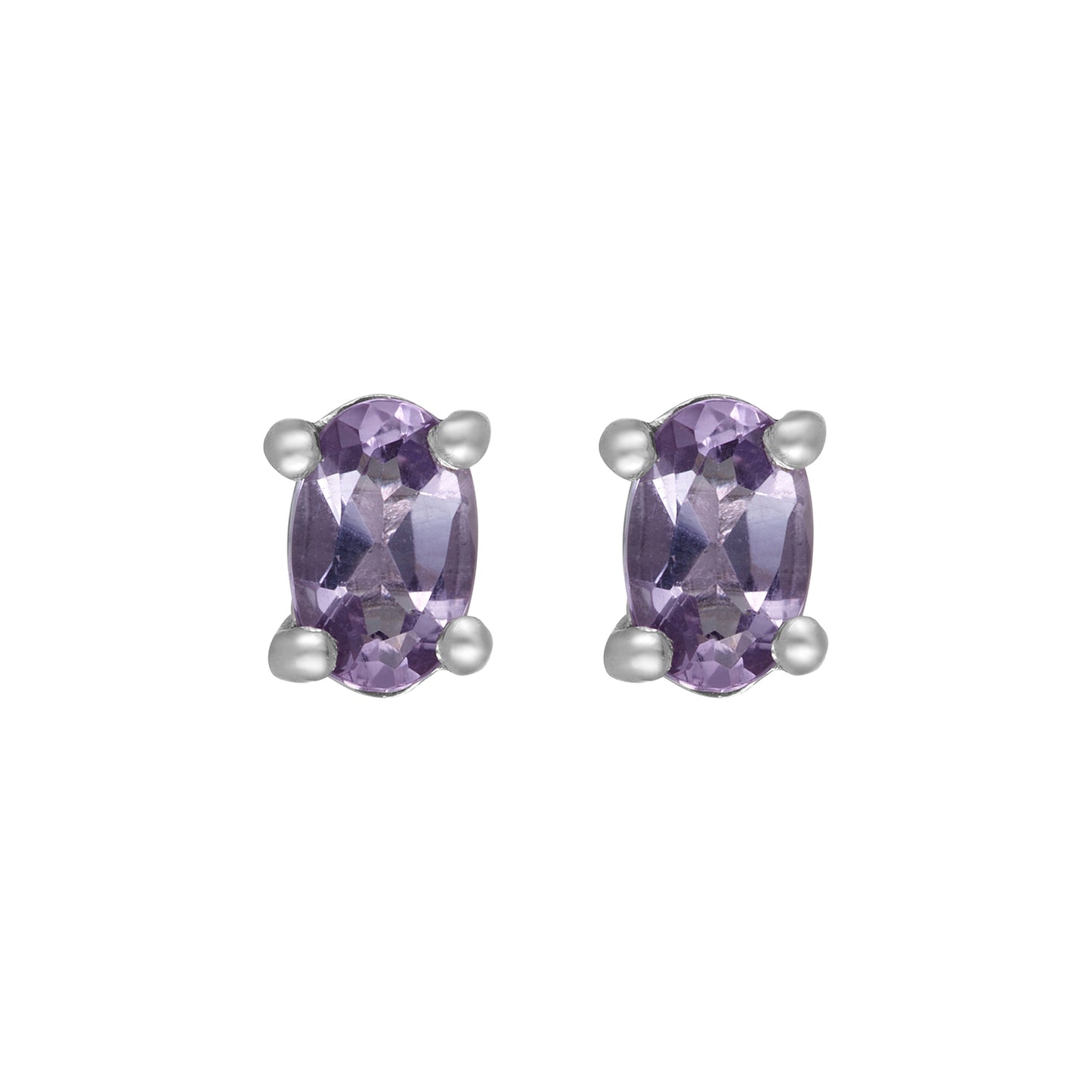 Sterling Silver Earrings Amethyst  (3 PR CARD)    IGE-1167