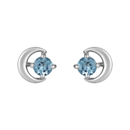 Sterling Silver Earrings Blue Topaz  (3 PR CARD)    IGE-909