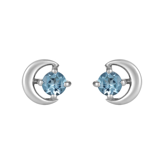 Sterling Silver Earrings Blue Topaz  (3 PR CARD)    IGE-909