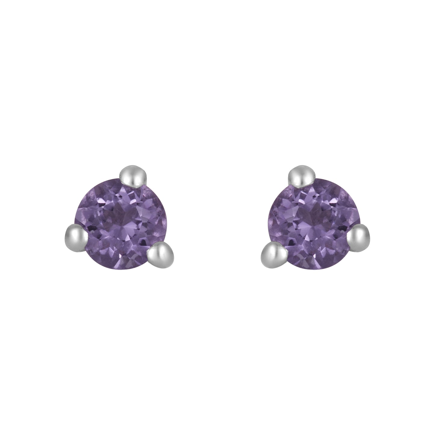 Sterling Silver Earrings Amethyst  (3 PR CARD)    IGE-1292