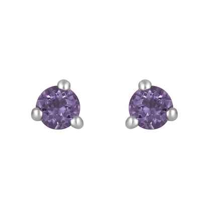 Sterling Silver Earrings Amethyst  (3 PR CARD)    IGE-1292