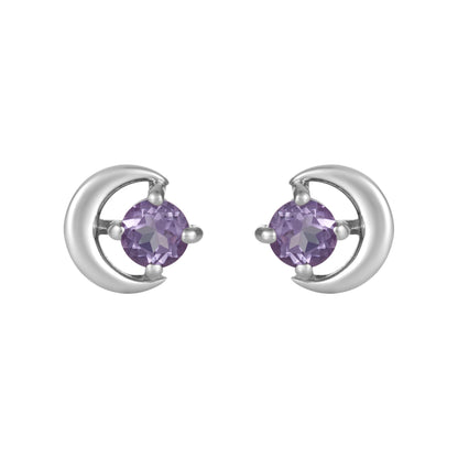 Sterling Silver Earrings Amethyst  (3 PR CARD)    IGE-909