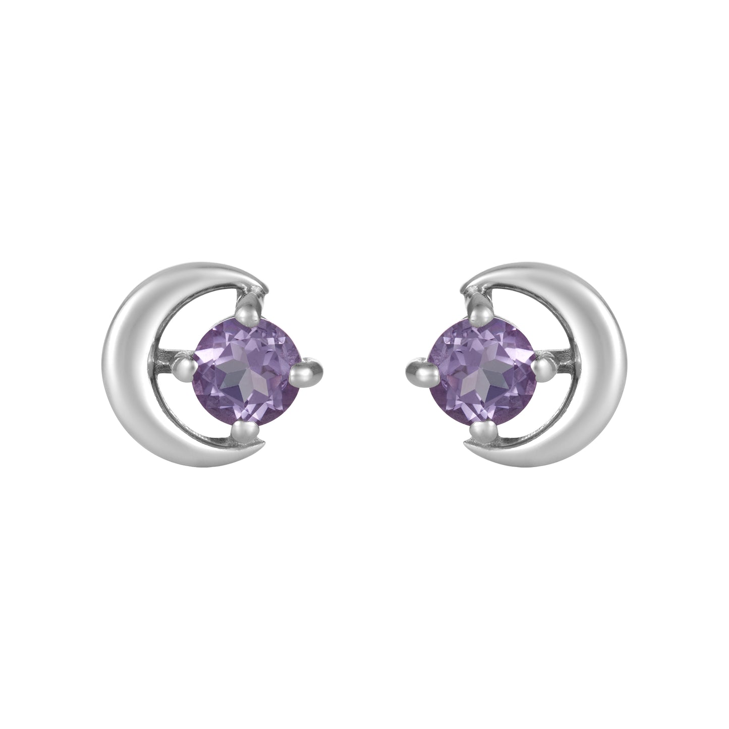 Sterling Silver Earrings Amethyst  (3 PR CARD)    IGE-909