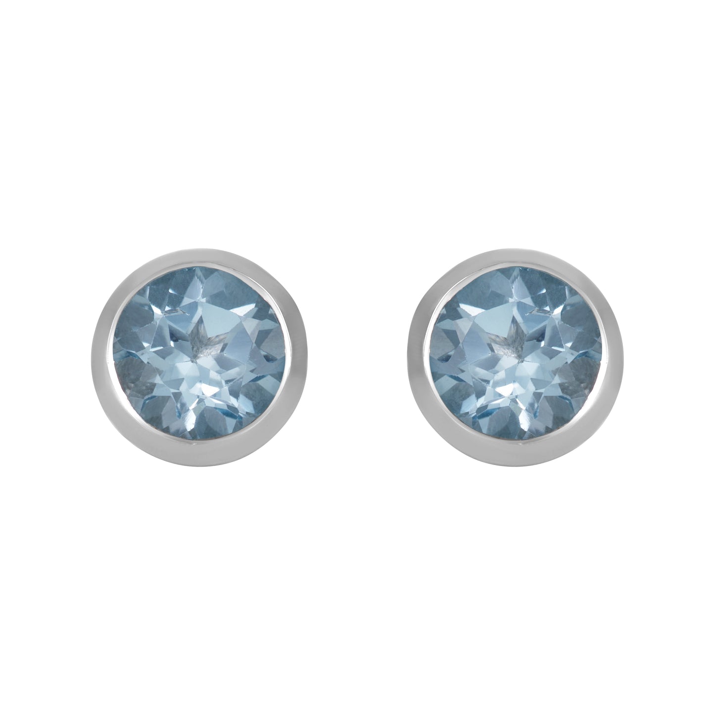 Sterling Silver Earrings Blue Topaz  (3 PR CARD)    IGE-1318