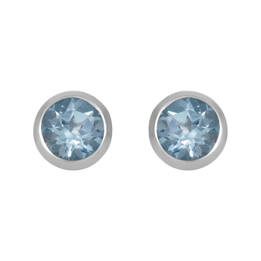 Sterling Silver Earrings Blue Topaz  (3 PR CARD)    IGE-1318