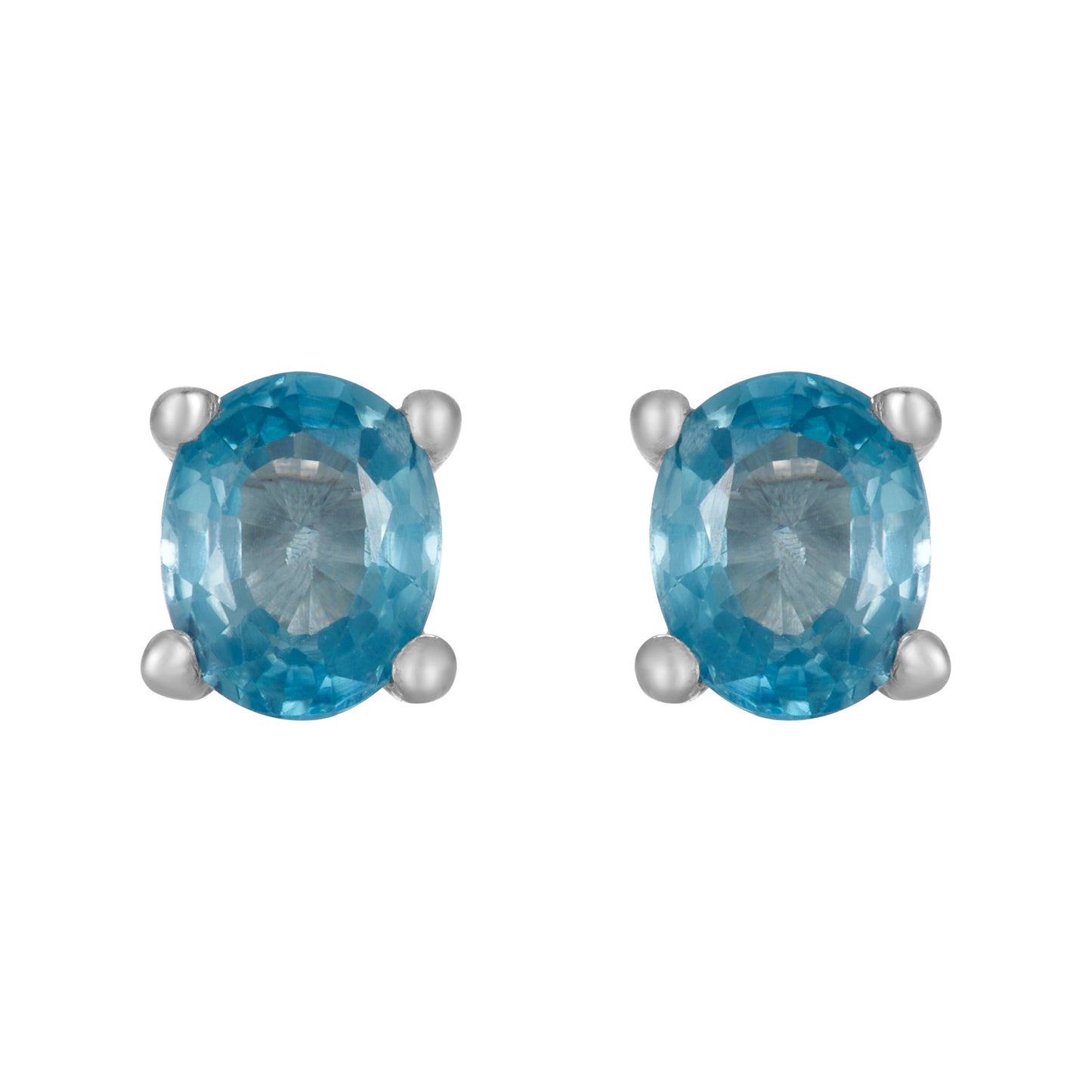 Sterling Silver Earrings Blue Cubic Zirconia  (3 PR CARD)    IGE-1168