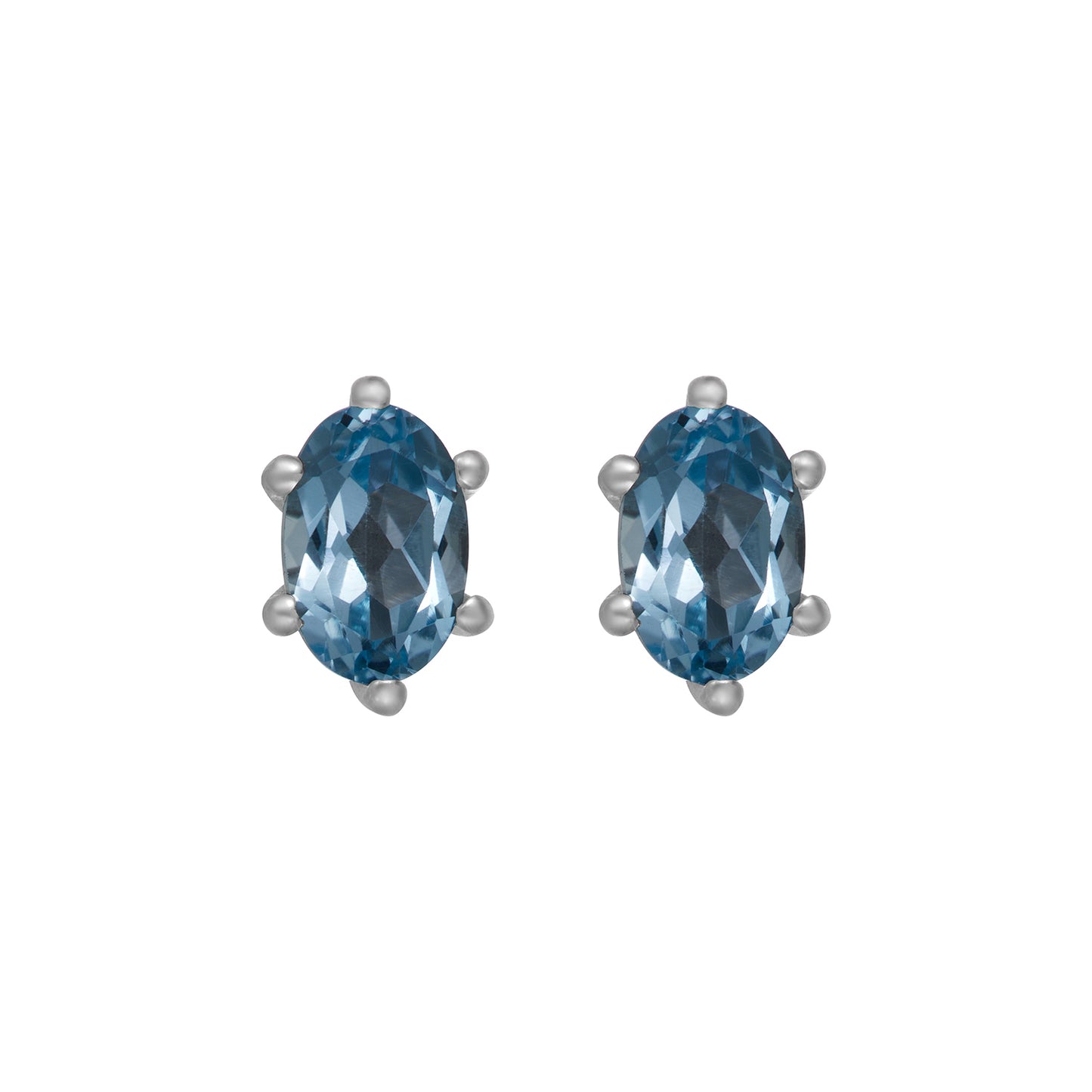 Sterling Silver Earrings Blue Topaz  (3 PR CARD)    IGE-1202