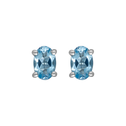 Sterling Silver Earrings Blue Topaz  (3 PR CARD)    IGE-1154