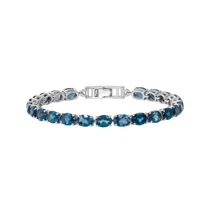 Igb-108 Igb-108 S.S. Bracelet London Blue Topaz Jewelry CODE-675