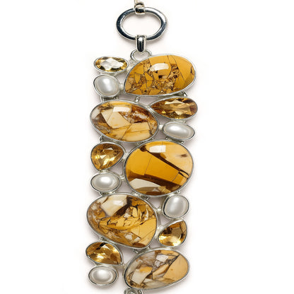 Bracelet S.S. Bracelet Mookaite Citrinepearl Jewelry CODE-845