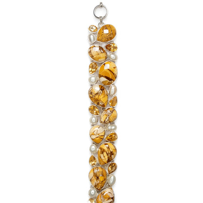 Bracelet S.S. Bracelet Mookaite Citrinepearl Jewelry CODE-845