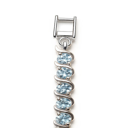 Sterling Silver Bracelet Blue Topaz   IGB-173