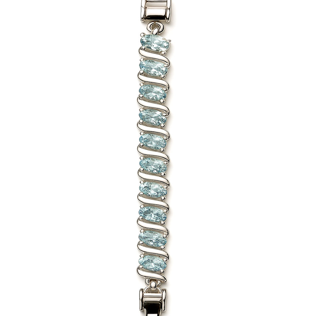 Sterling Silver Bracelet Blue Topaz   IGB-173