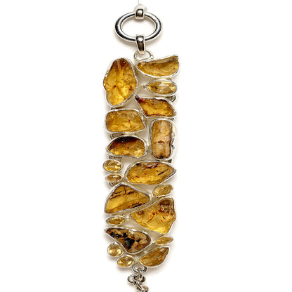 Sterling Silver Bracelet Amber Citrine