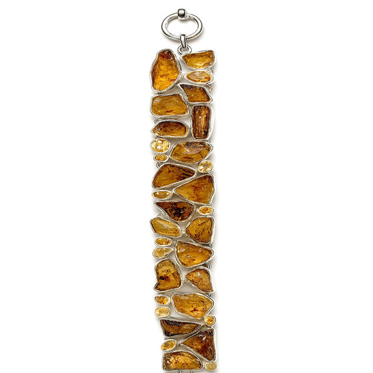 Sterling Silver Bracelet Amber Citrine