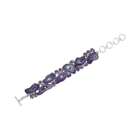 Sterling Silver Bracelet Purple Agate Amethyst