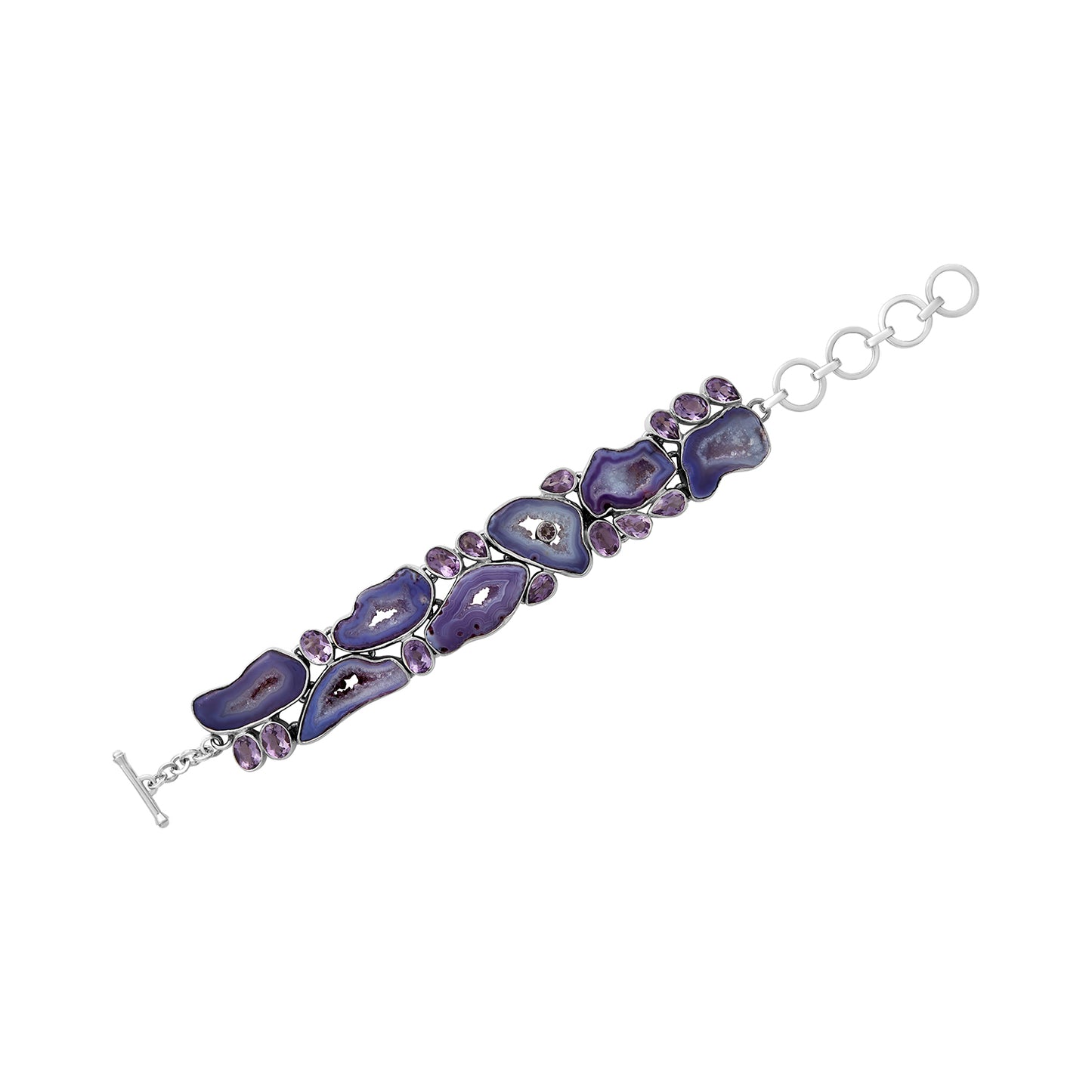 Sterling Silver Bracelet Purple Agate Amethyst