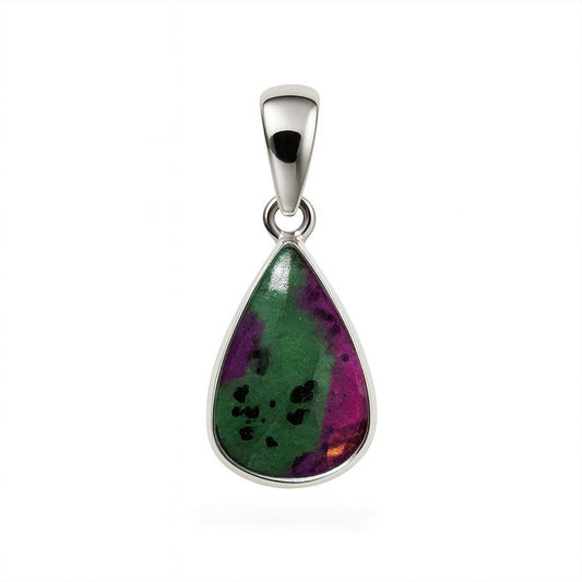 Sterling Silver Pendant Ruby Zoisite