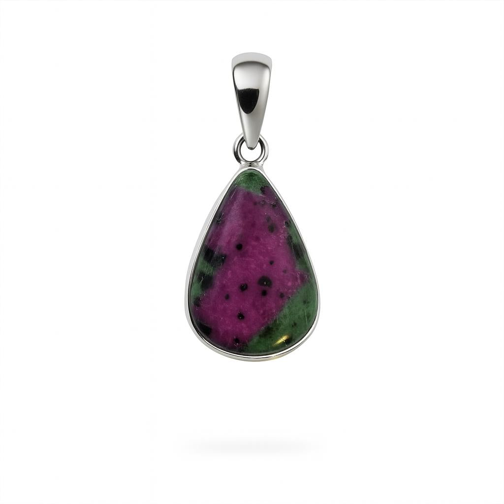 Sterling Silver Pendant Ruby Zoisite