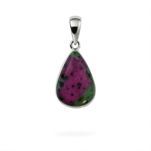 Sterling Silver Pendant Ruby Zoisite