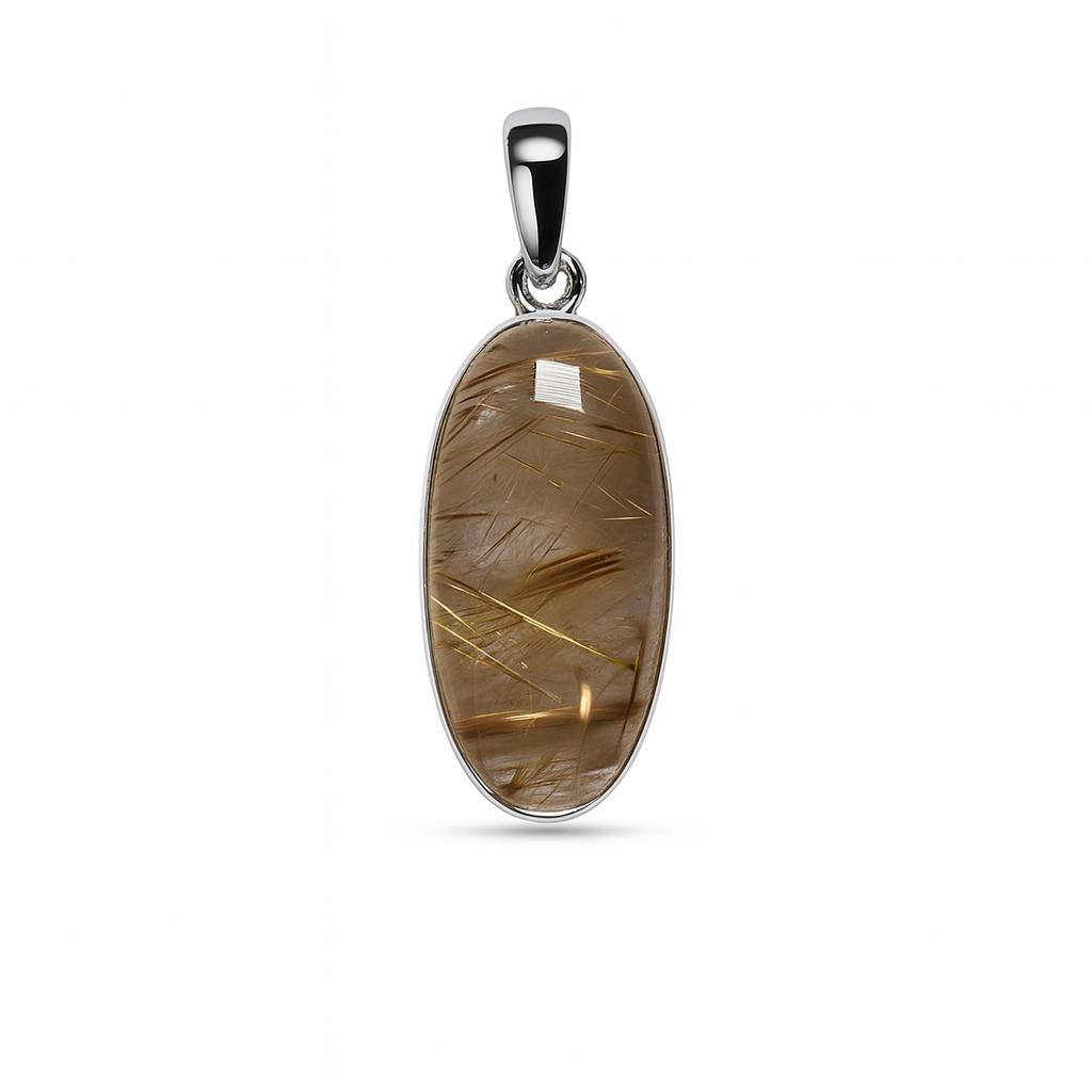 Sterling Silver Pendant Golden Rutile