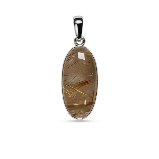 Sterling Silver Pendant Golden Rutile