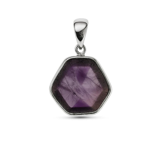 Sterling Silver Pendant Star Amethyst