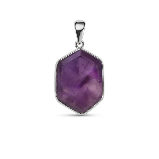 Sterling Silver Pendant Star Amethyst
