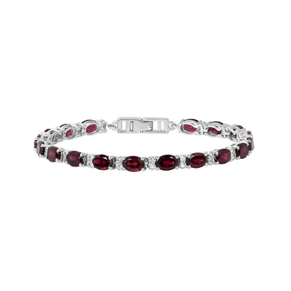 Sterling Silver Bracelet Rhodolite Garnet  IGB-108