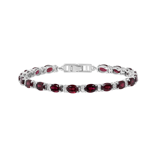 Sterling Silver Bracelet Rhodolite Garnet  IGB-108
