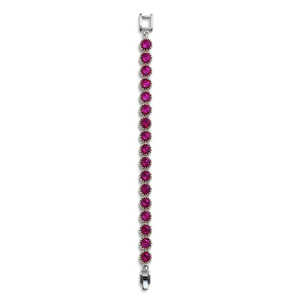 Sterling Silver Bracelet Rhodolite Garnet  IGB-174