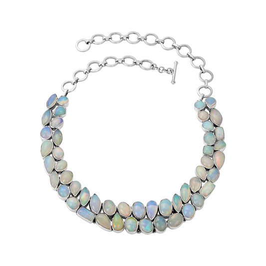 Sterling Silver Necklace Opal