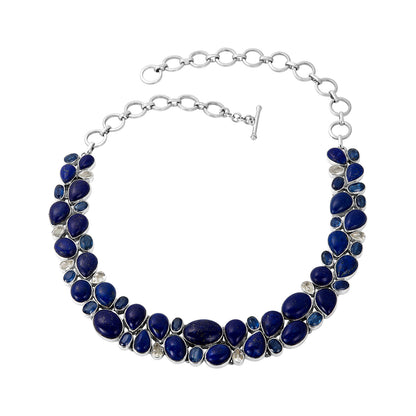 Sterling Silver Necklace Lapis Kyanite