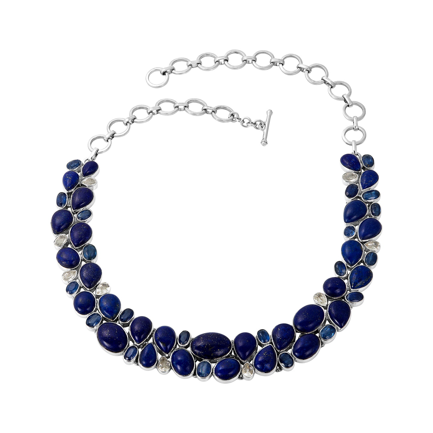 Sterling Silver Necklace Lapis Kyanite