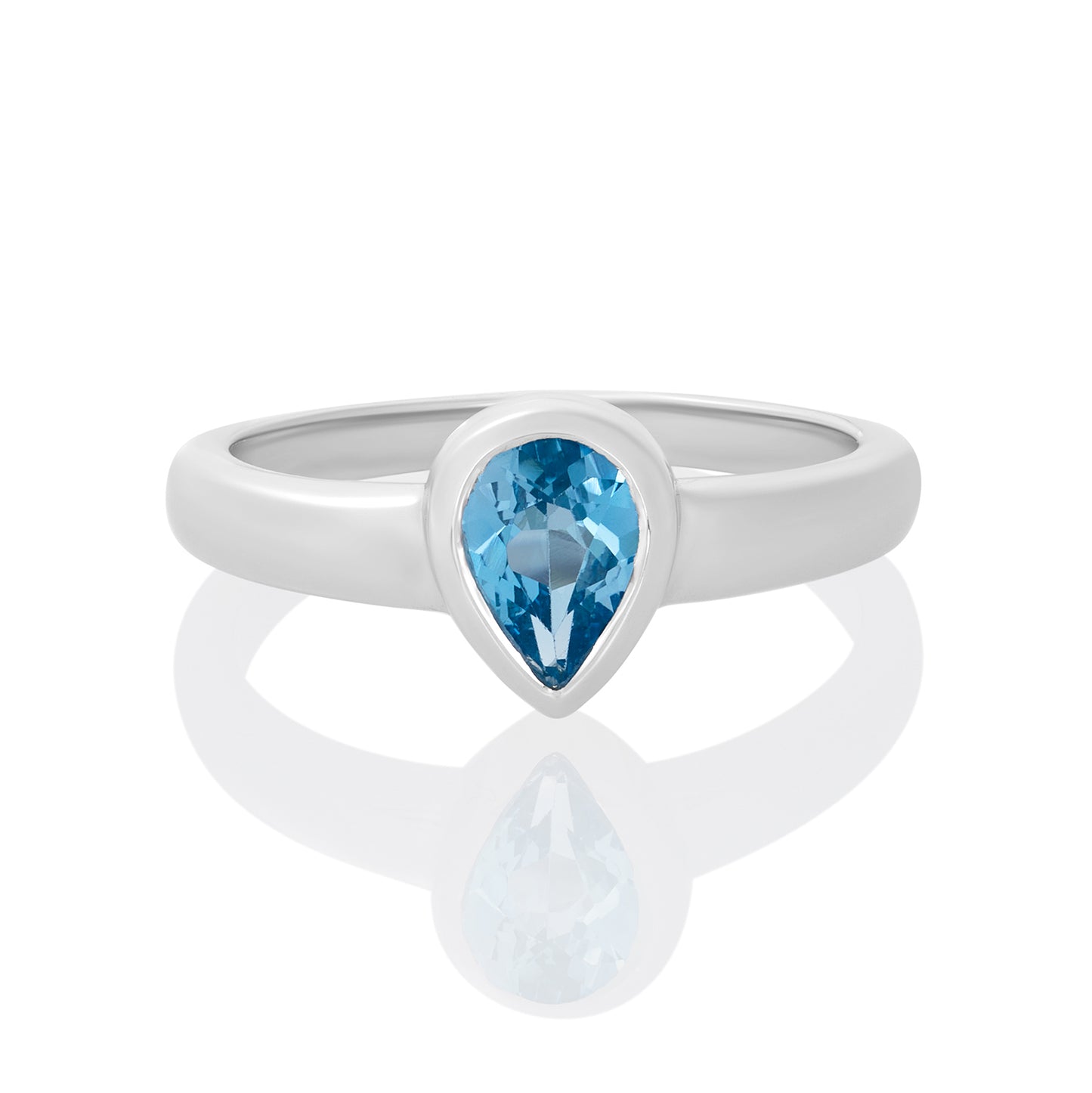 Sterling Silver Ring Swiss Blue Topaz  IGR-4027