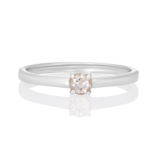 Sterling Silver Ring Morganite  IGR-235