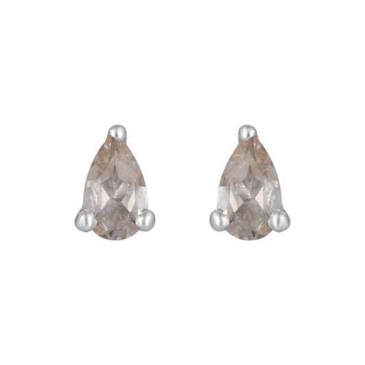 Sterling Silver Earrings Morganite (3 PR CARD)  IGE-1203