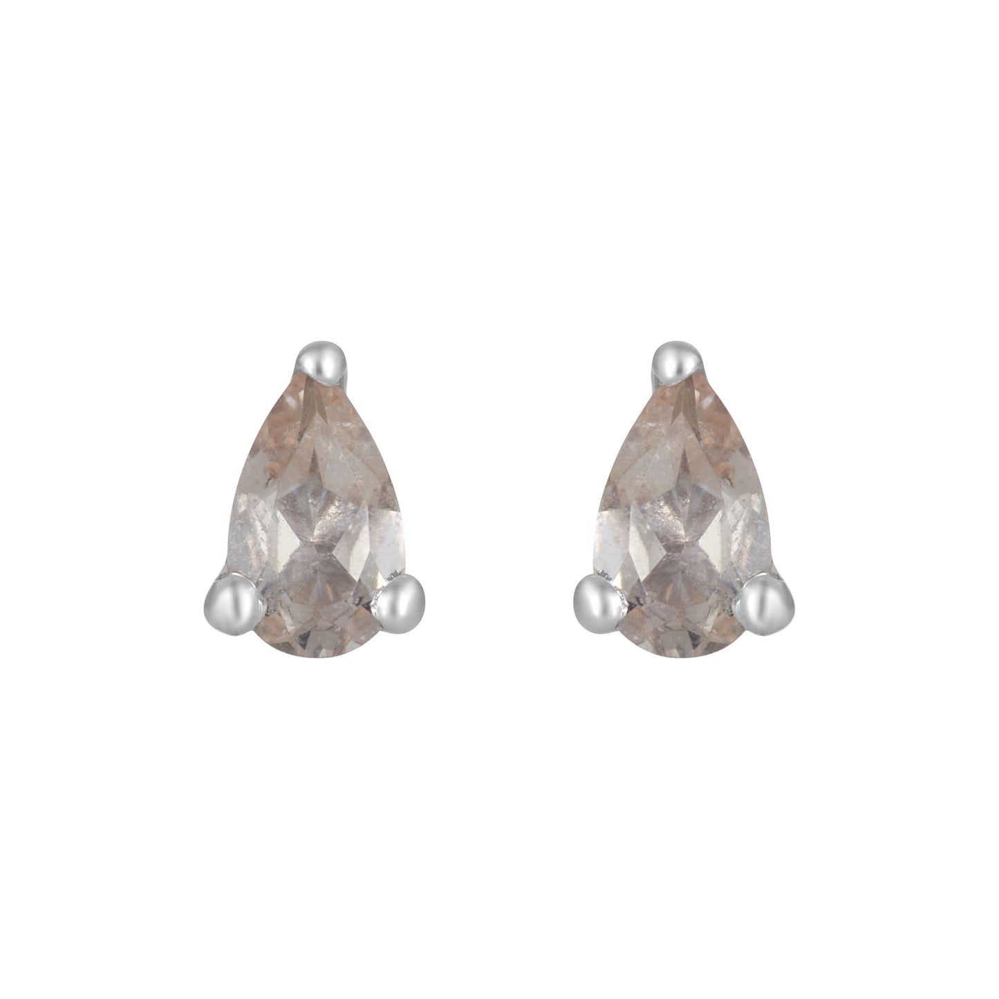 Sterling Silver Earrings Morganite (3 PR CARD)  IGE-1203