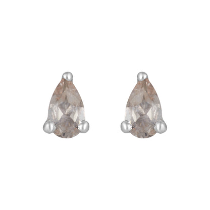 Sterling Silver Earrings Morganite (3 PR CARD)  IGE-1203