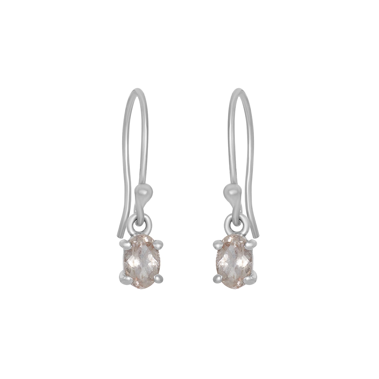 Sterling Silver Earrings Morganite  IGE-1326