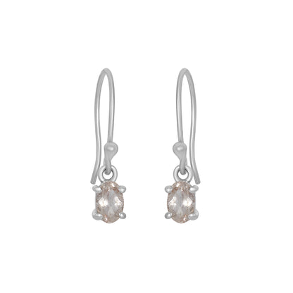 Sterling Silver Earrings Morganite  IGE-1326