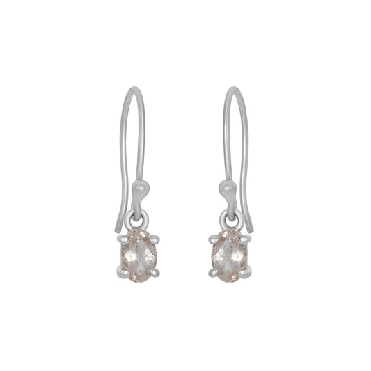 Sterling Silver Earrings Morganite  IGE-1326