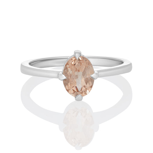 Sterling Silver Ring Morganite  IGR-3041