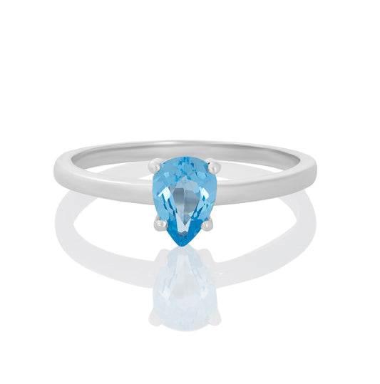 Sterling Silver Ring Swiss Blue Topaz  IGR-2502